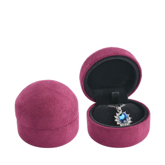 earring box - Red Suede Earring Boxes V13E-R BK front view