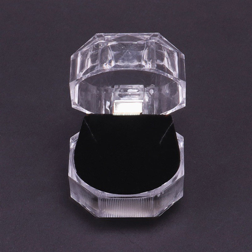 earring box - Red Transparent Acrylic Earring Box open view