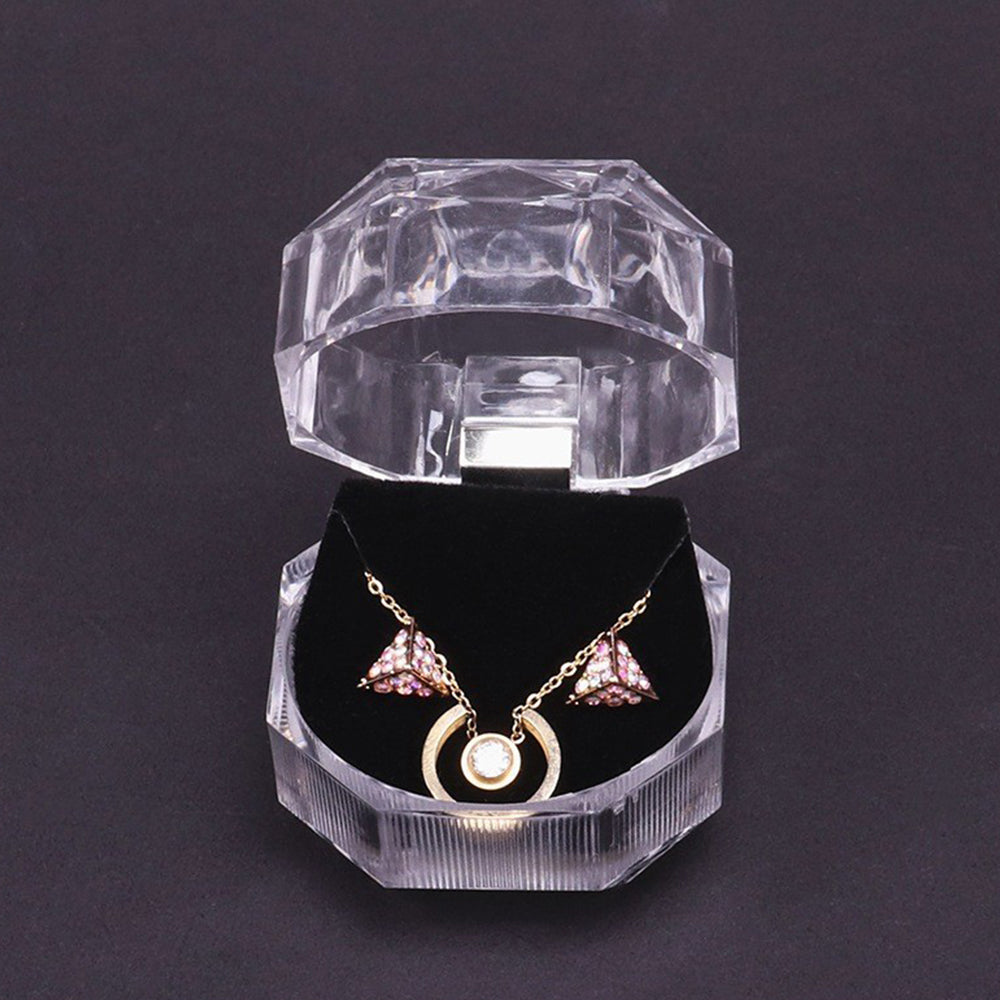 earring box - Red Transparent Acrylic Earring Box side view