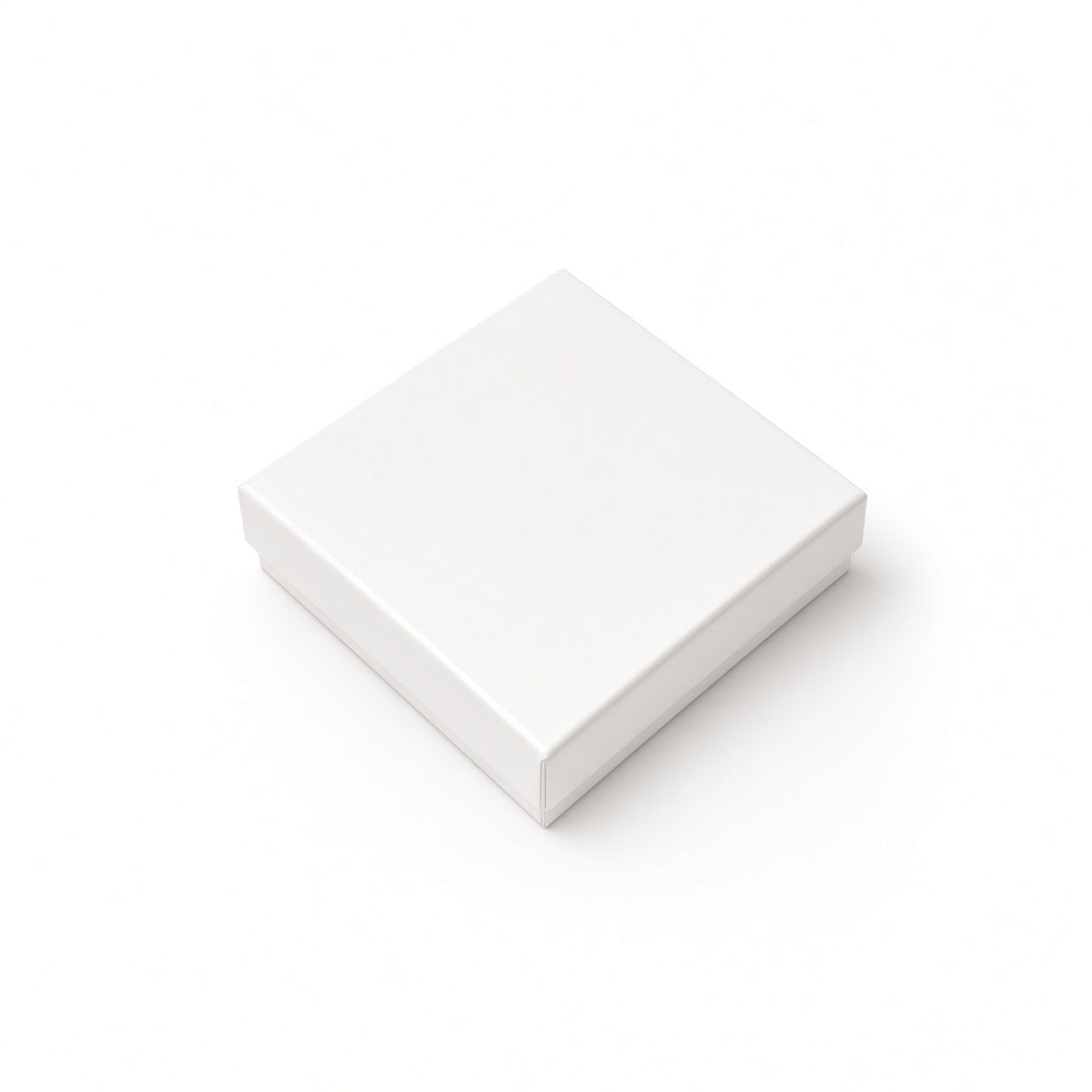 earring box - White Glossy Square Earring Cotton-Filled Jewelry Box 100-Piece Pack BX2833WG open view