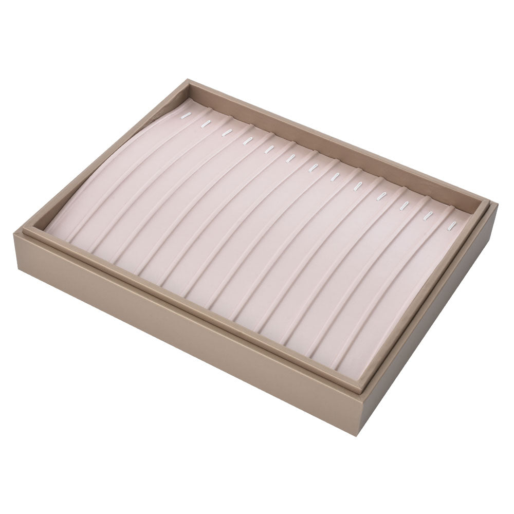 earring display and bracelet display - Gray PU Display Bracelet Tray Earring T002-BR PU-G open view