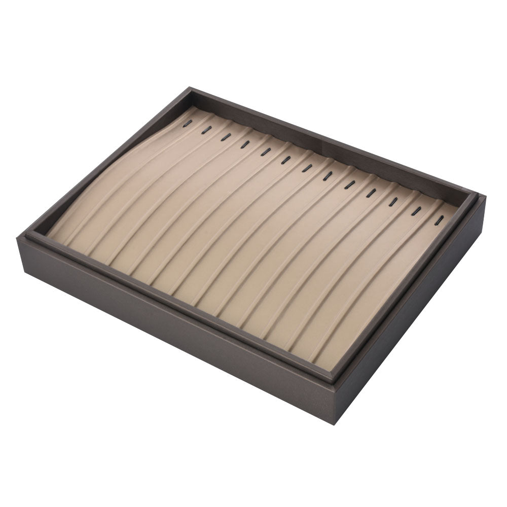 earring display and bracelet display - Gray PU Display Bracelet Tray Earring T002-BR PU-G side view