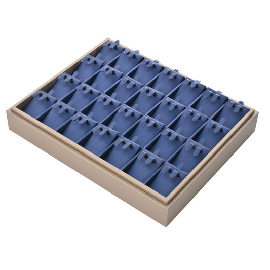 earring display and pendant display - 28 Gray PU Display Earring Tray Pendant T002-E1 PU-G front view