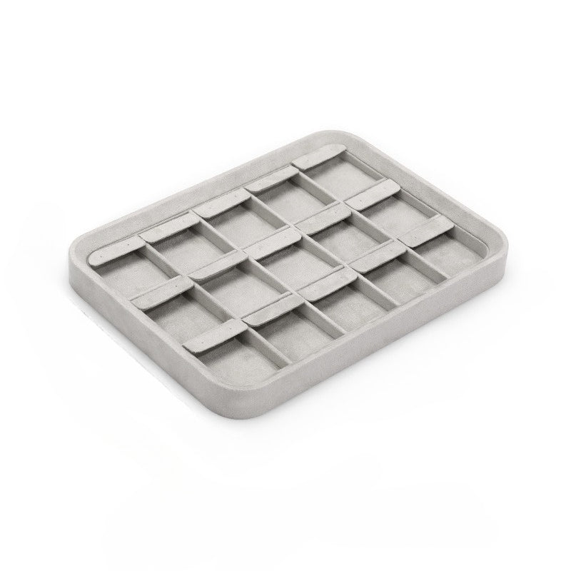 Gray Jewelry Display Tray with Lid for Necklaces, Bracelets & Earrings