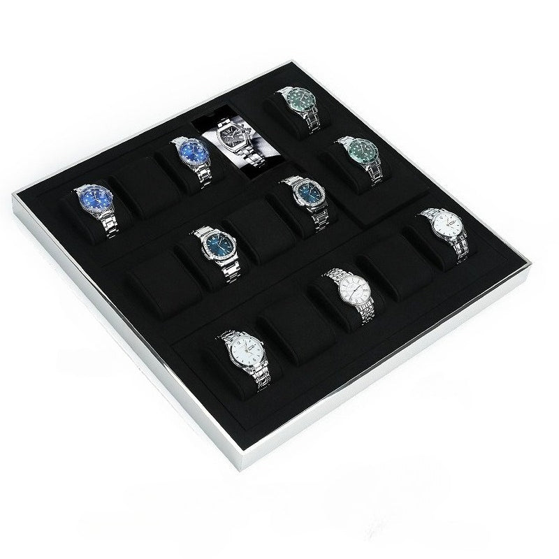 Premium Black Microfiber Watch Display Tray