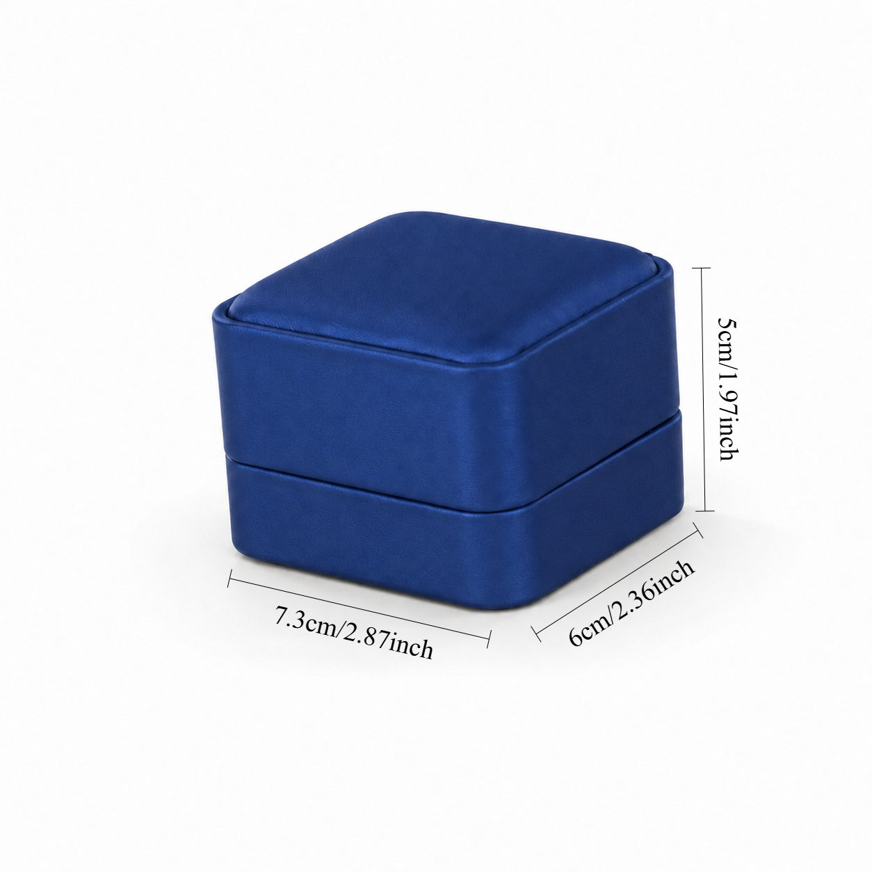 Blue PU Leather Couple Ring Box