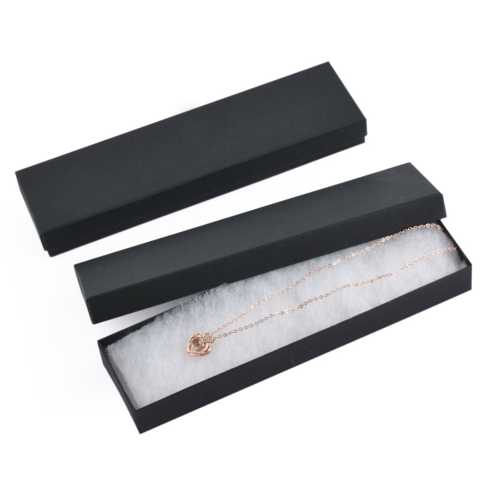 jewelry box - 100pcs Black Cotton Boxes BX2782BK front view