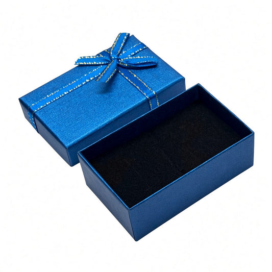 jewelry box - Blue Bow Jewelry Gift Box 24 Pack B2632-B open view