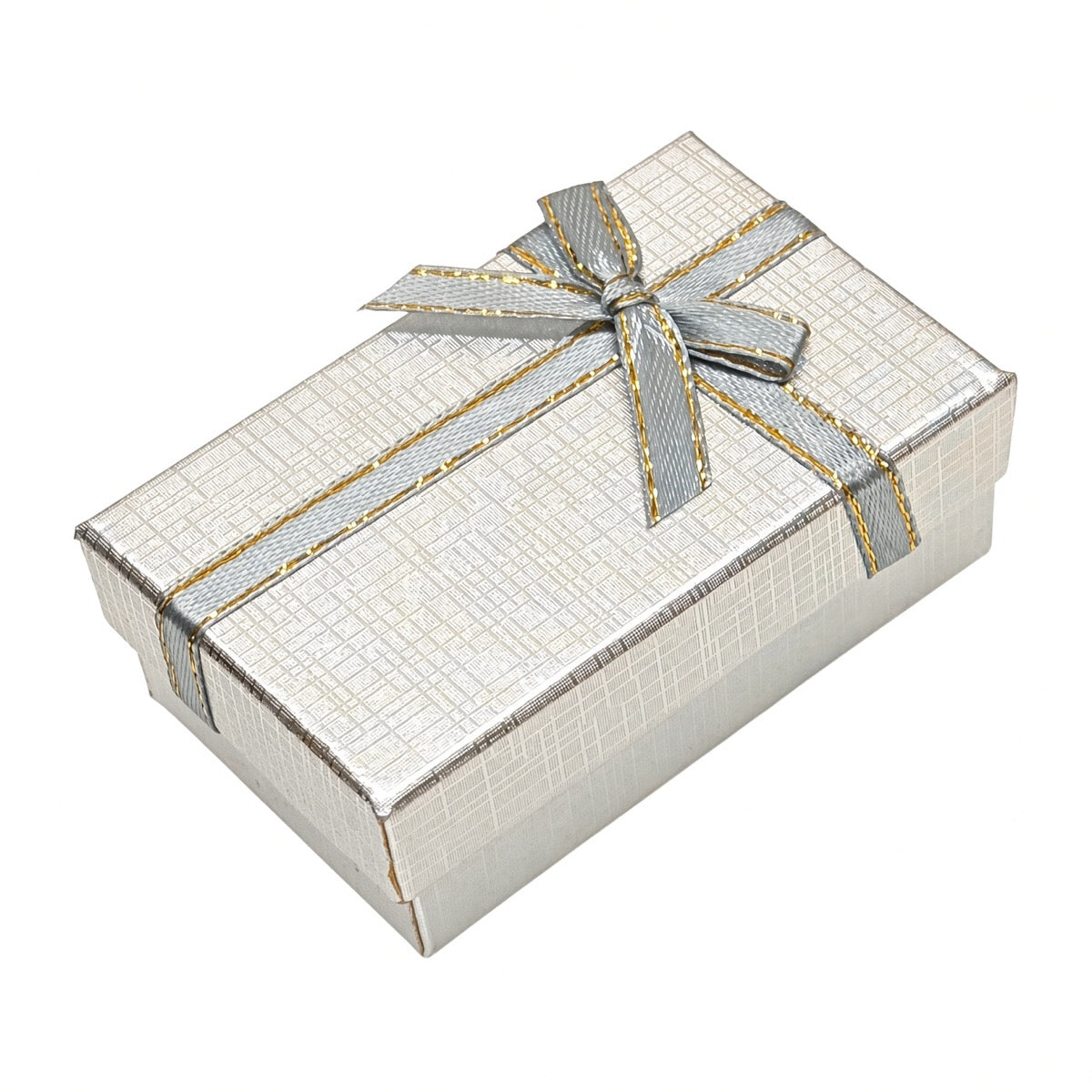 jewelry box - Silver Bow Jewelry Gift Box 24 Pack B2632-SL front view