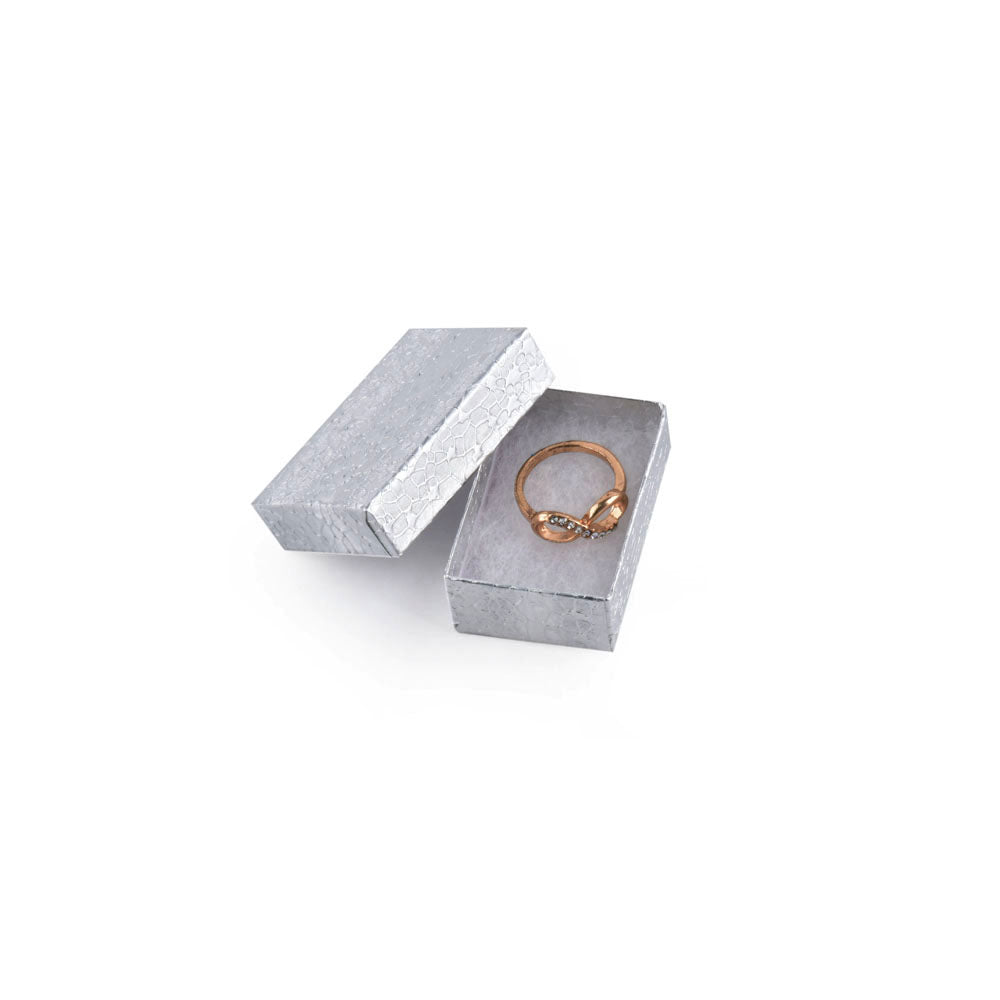 jewelry box - 100pcs Silver Cotton Boxes BX2810S front view