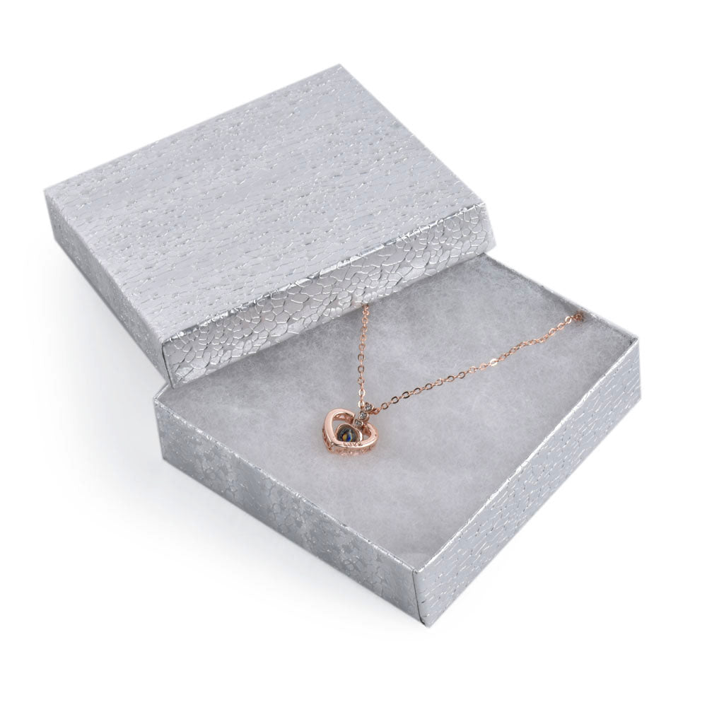 jewelry box - 100pcs Silver Cotton Boxes BX2833S front view