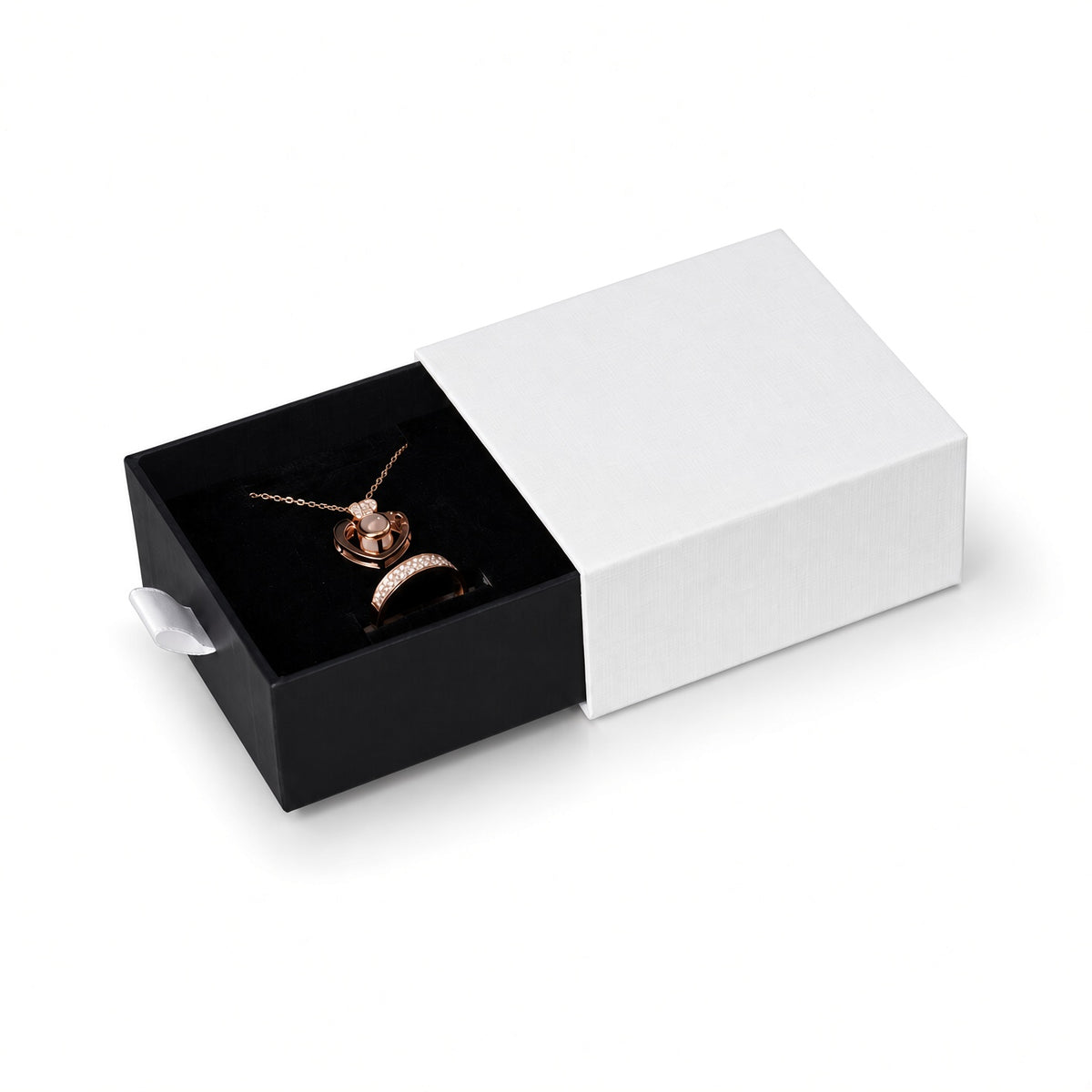 jewelry box - White & Black Drawer Jewelry Boxes 24 Pack B2533-BK product view 05