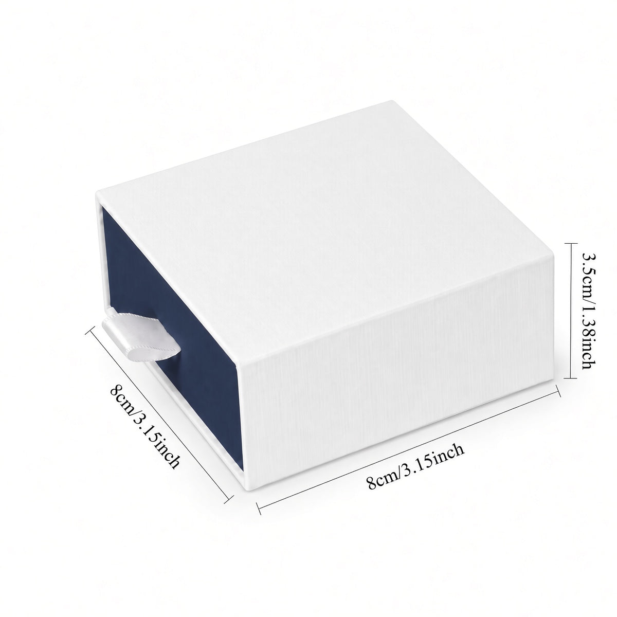 jewelry box - White & Blue Drawer Jewelry Boxes 24 Pack B2533-B side view