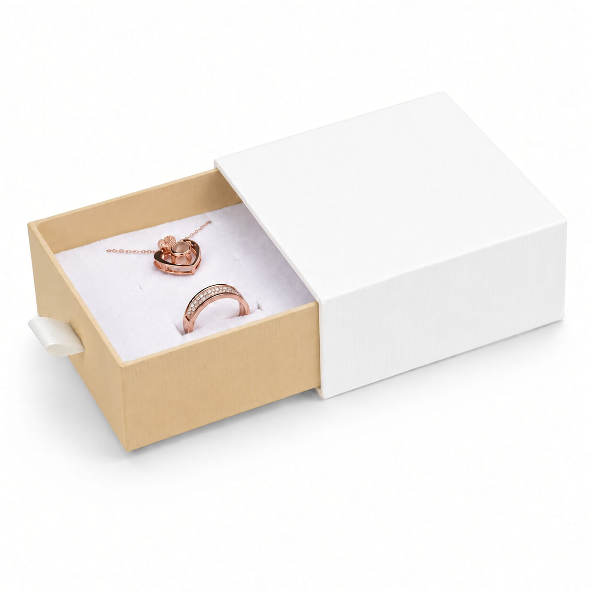 jewelry box - White & Gold Drawer Jewelry Boxes 24 Pack B2533-GL product view 05