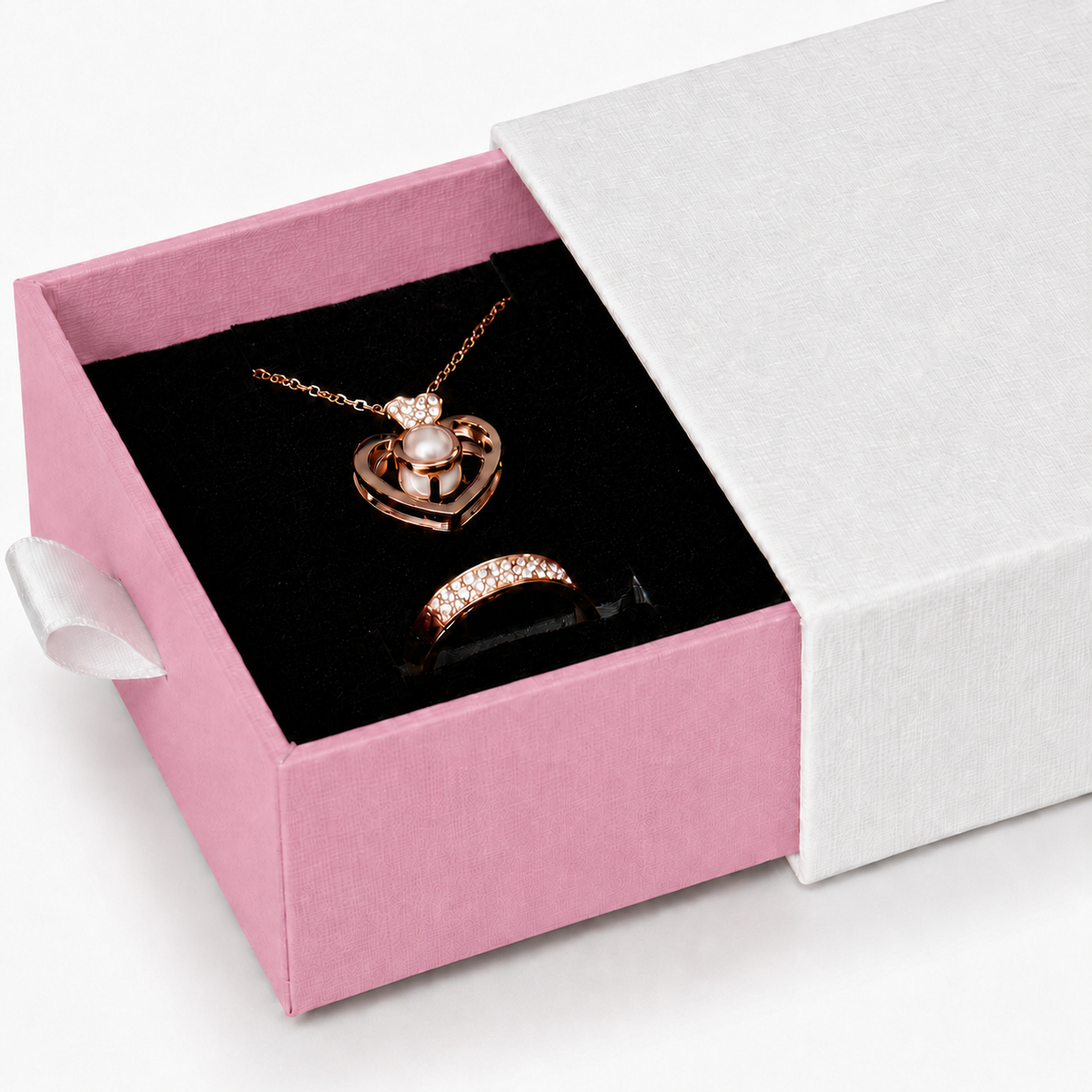 jewelry box - White & Pink Drawer Jewelry Boxes 24 Pack B2533-P product view 05