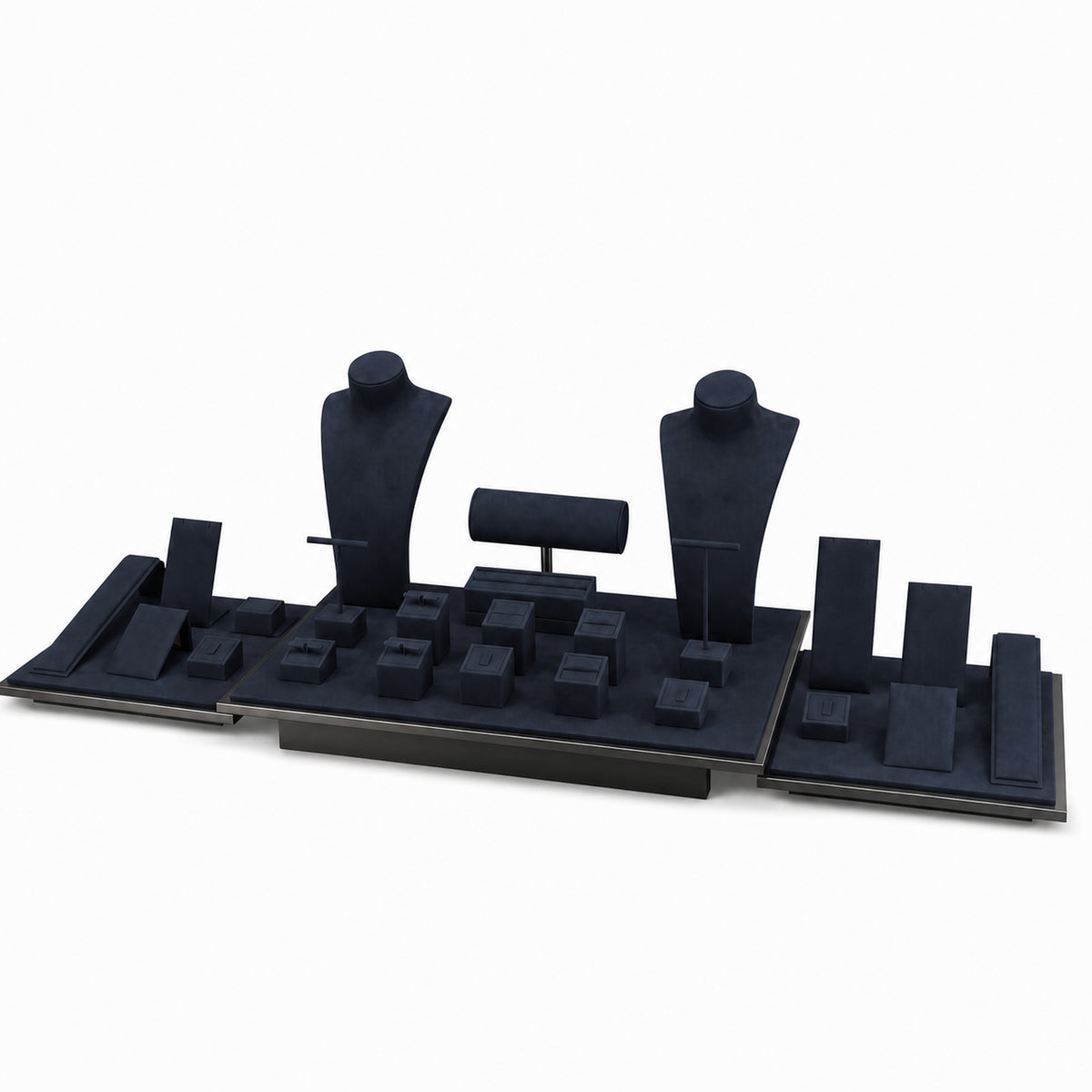 jewelry display - Custom Wide Multi-Platform Jewelry Display Set CJD006 front view