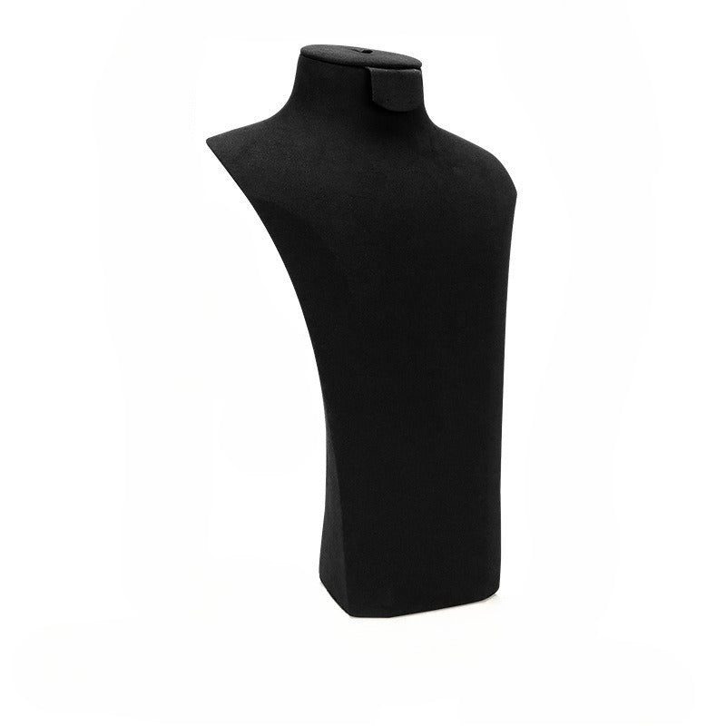 jewelry display - Black Microfiber Mannequin Display Stand Bust C01637 open view