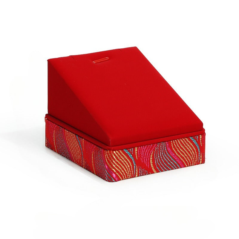 jewelry display - Red Gold Velvet Display Stand C00865 side view