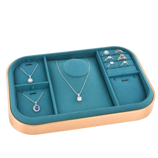 jewelry display tray - Gold Metal Suede Display Tray T03SET2-GL PEC front view
