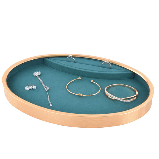 jewelry display tray - Gold Metal Suede Display Tray T03SET3-GL PEC front view