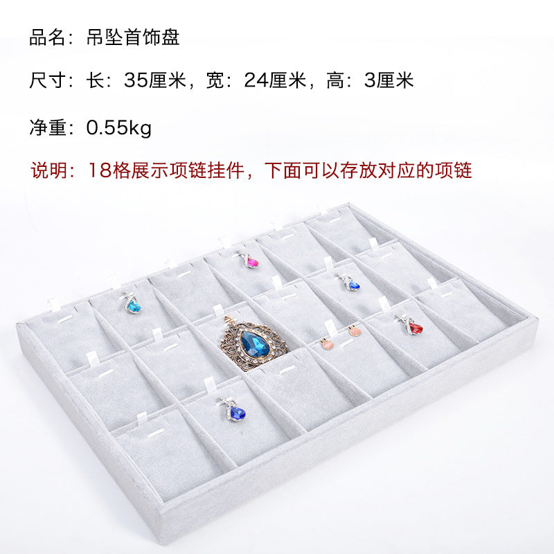jewelry display tray - Gray Velvet Tray C00002 product view 10