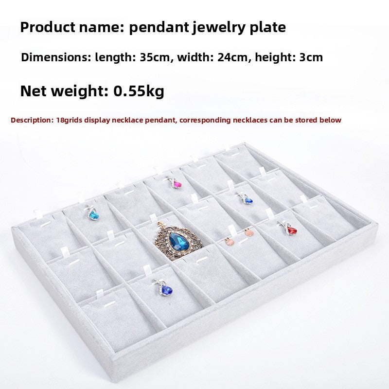 jewelry display tray - Gray Velvet Tray C00002 product view 15