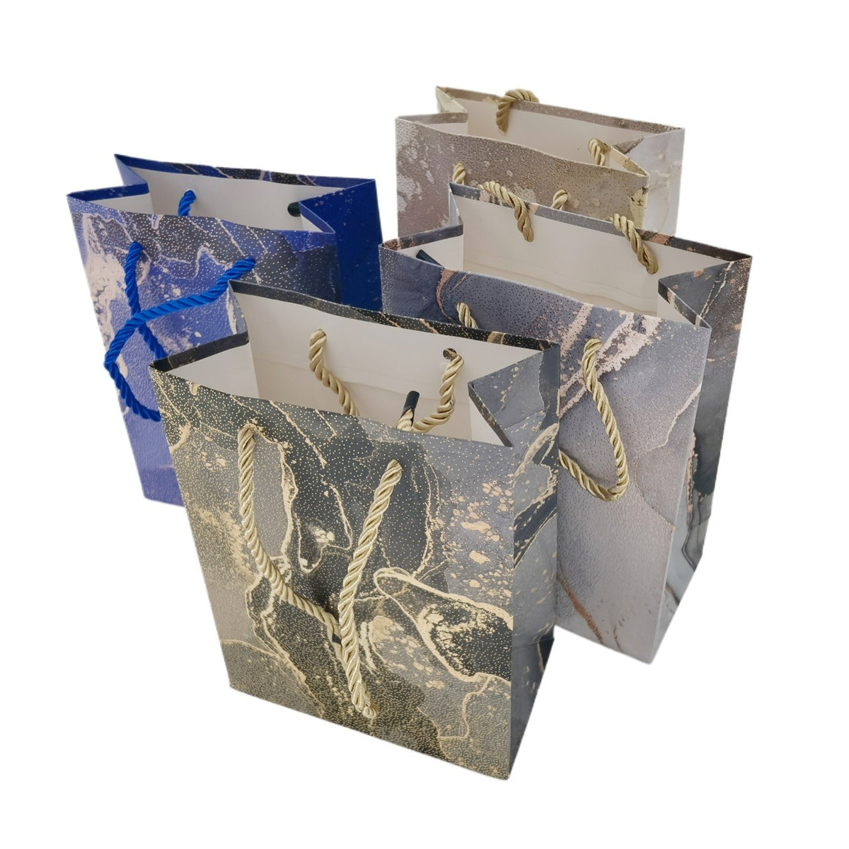 jewelry gift bags - 12 Blue Purple Paper Bag Bags SB04-P-X S front view