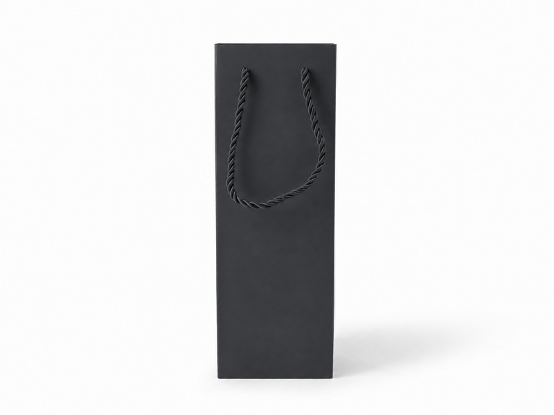 jewelry gift bags - 24-Pack Black Small Paper Gift Bags with Rope Handles 3.25 2.75 10.75 in SB24-BK side view