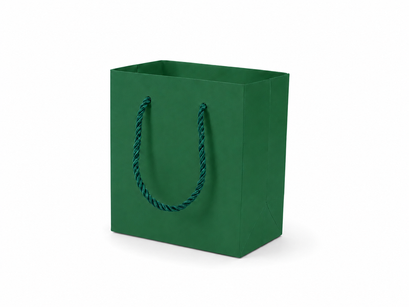 jewelry gift bags - 24-Pack Green Small Gift Bags for Jewelry with Rope Handles 4.75 2.75 5 in SB19-G front view