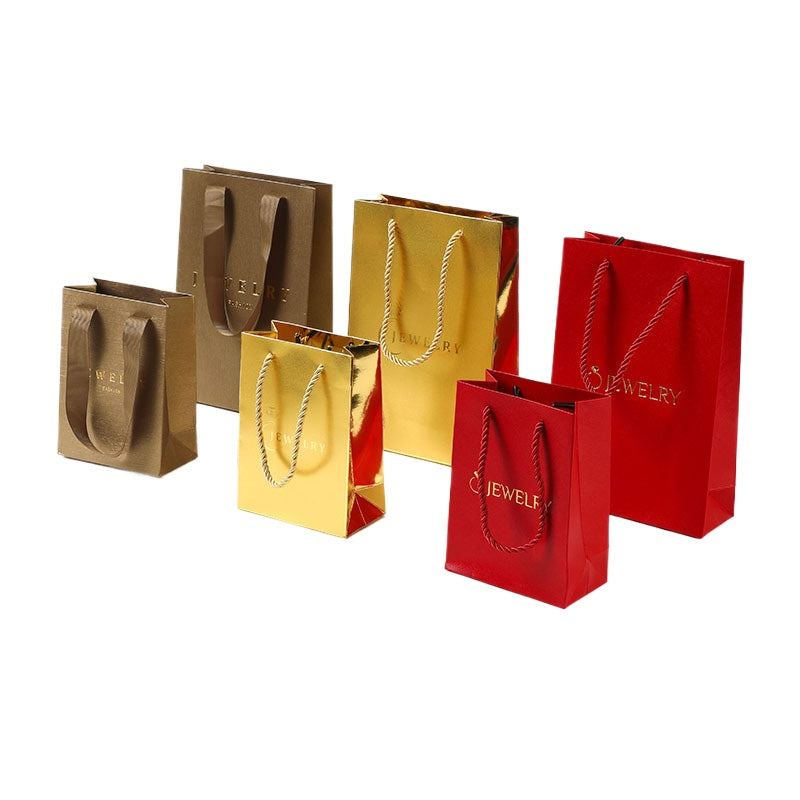 jewelry gift bags - Paper Bag Necklace Ring C00297 front view