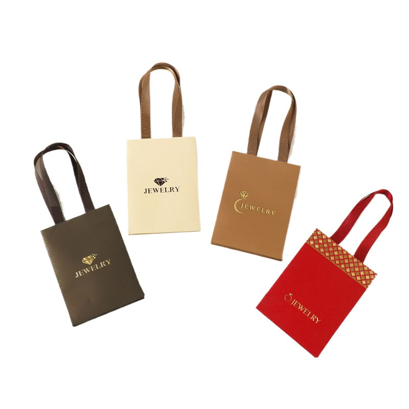 jewelry gift bags - Paper Bag Necklace Ring C00297 open view