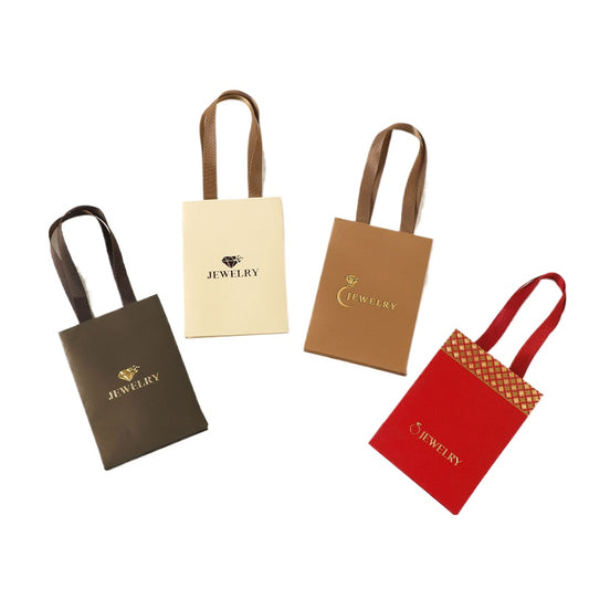jewelry gift bags - Paper Bag Necklace Ring C00297 open view