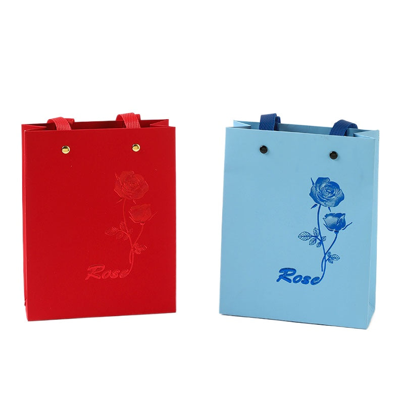jewelry gift bags - Paper Bag Necklace Ring C00297 side view