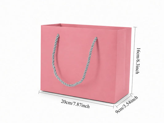 jewelry gift bags - 24-Pack Pink Gift Bags with Rope Handles 7.75 3.5 6.25 in SB21-P open view
