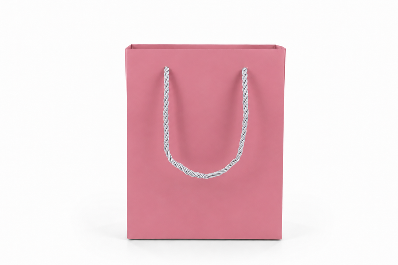 jewelry gift bags - 24-Pack Pink Paper Gift Bags with Rope Handles 6.25 3.5 7.75 in SB20-P open view