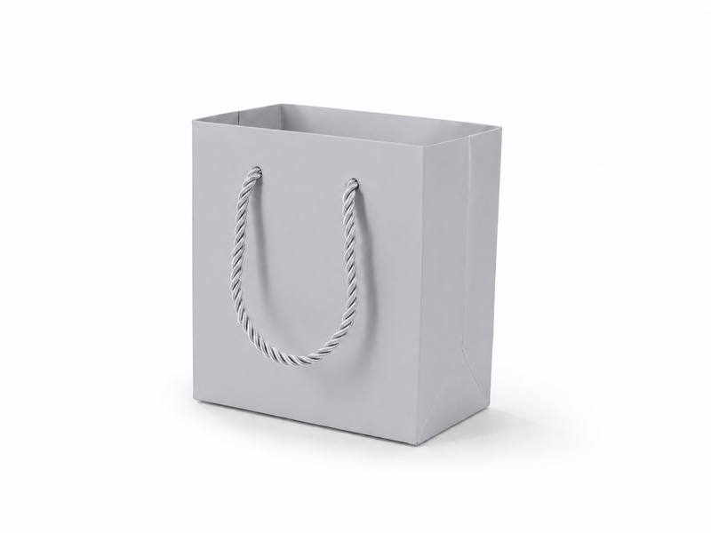 jewelry gift bags - 24-Pack Silver Small Tote Gift Bags with Rope Handles 4.75 2.75 5 in SB19-SL front view