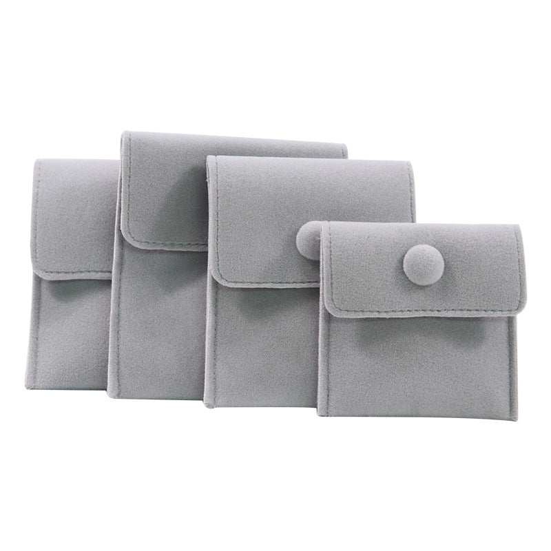 jewelry pouch - 10 Blue Pink Velvet Suede Pouch Bags Pouches JP005-V-BK S front view