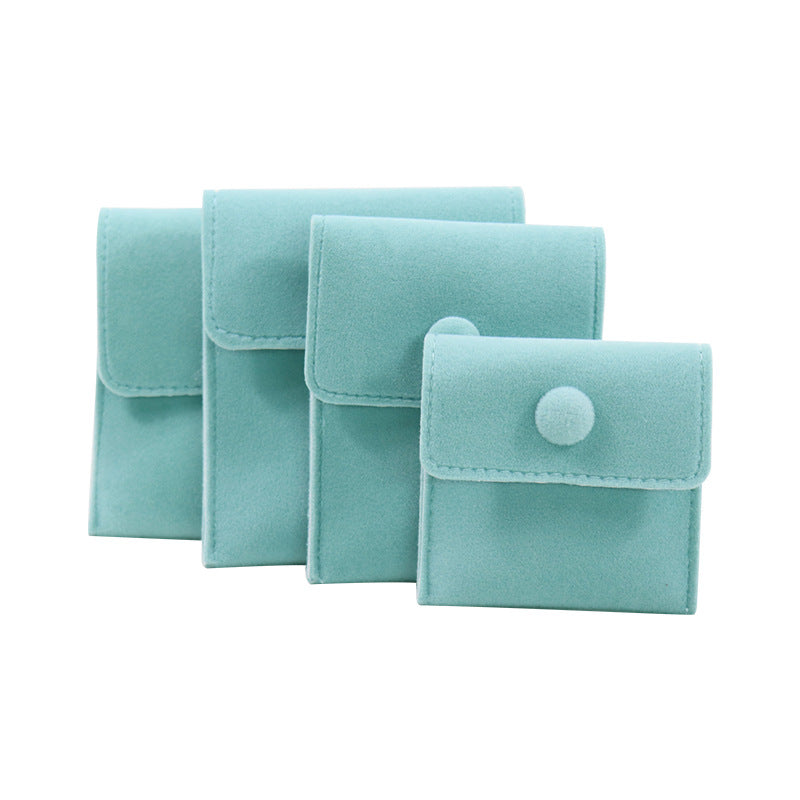 jewelry pouch - 10 Blue Pink Velvet Suede Pouch Bags Pouches JP005-V-BK S side view