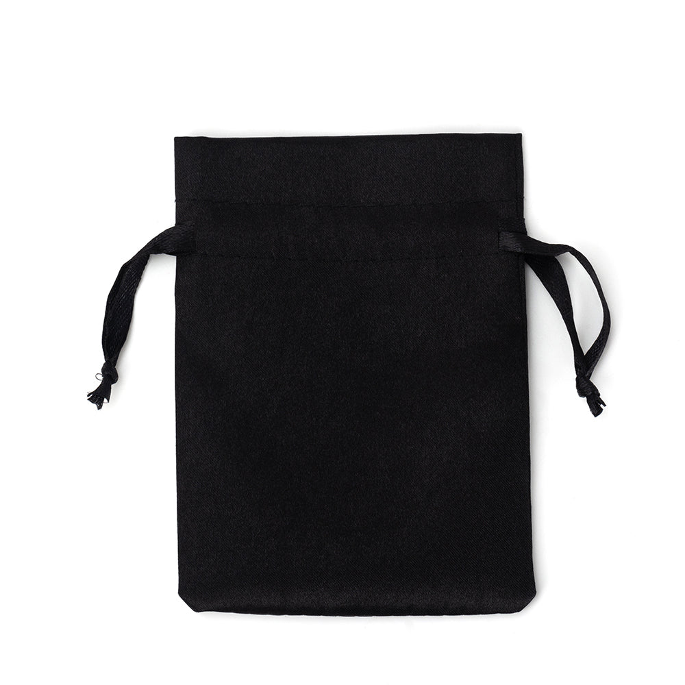 jewelry pouch - 50 Black Satin Pouch JP1534-BK front view