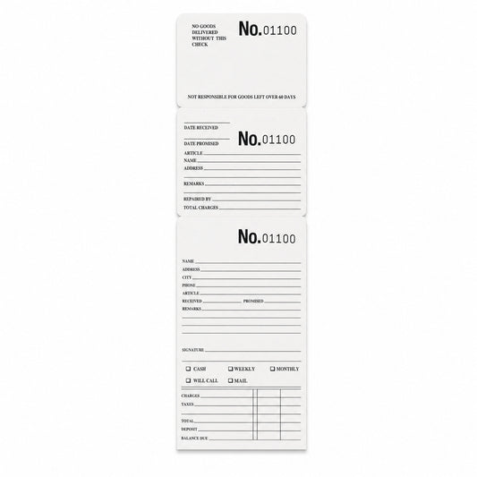 jewelry repair envelope - White Repair & Layaway Envelopes 1,000 Pack EN10W(0001-1000) front view