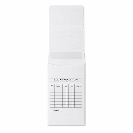 jewelry repair envelope - White Repair & Layaway Envelopes 1,000 Pack EN10W(0001-1000) open view