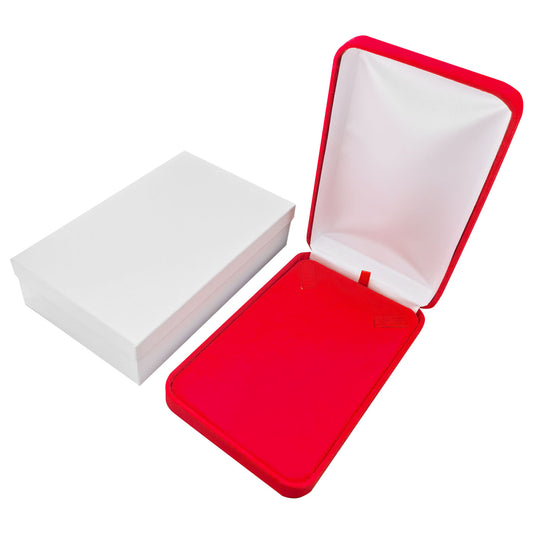 necklace box - Red Velvet Necklace Boxes - 6 Pack YN7-RD open view