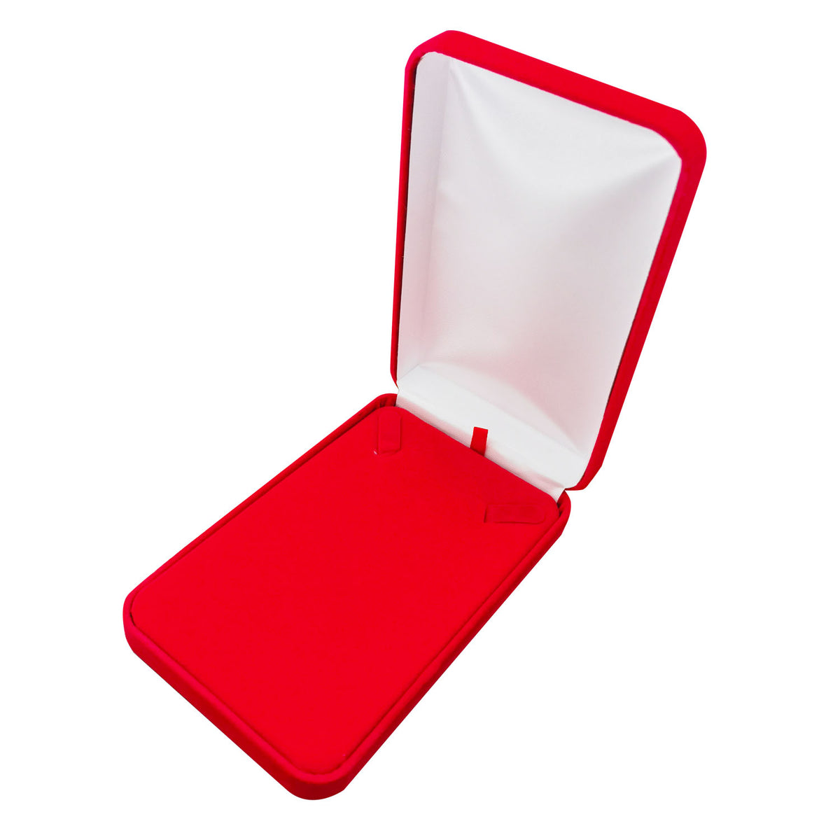 necklace box - Red Velvet Necklace Boxes - 6 Pack YN7-RD side view
