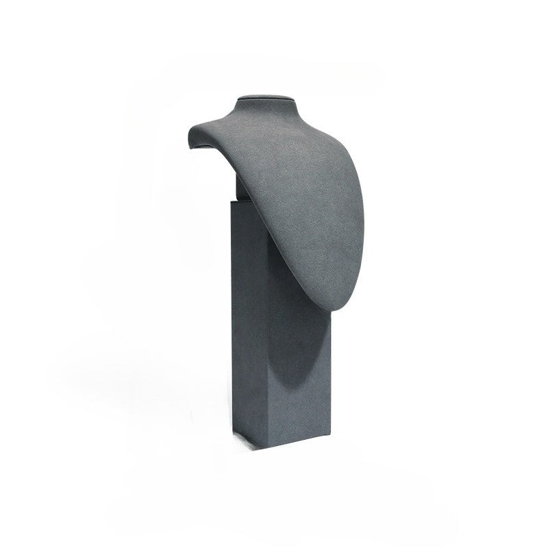 necklace display - Gray Microfiber Necklace Display Bust Stand C00772 product view 05
