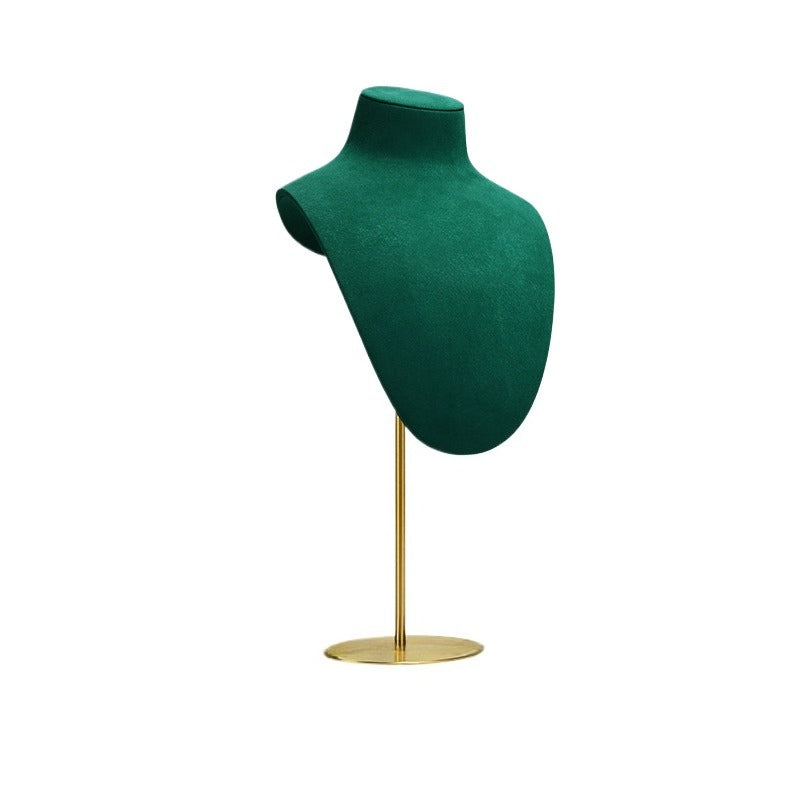 necklace display - Metal Microfiber Display Mannequin Necklace Stand C00946 side view