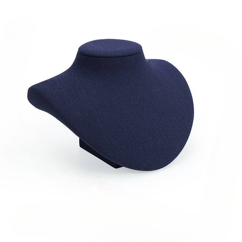 necklace display - Blue Microfiber Metal Display Stand Necklaces C01958 side view
