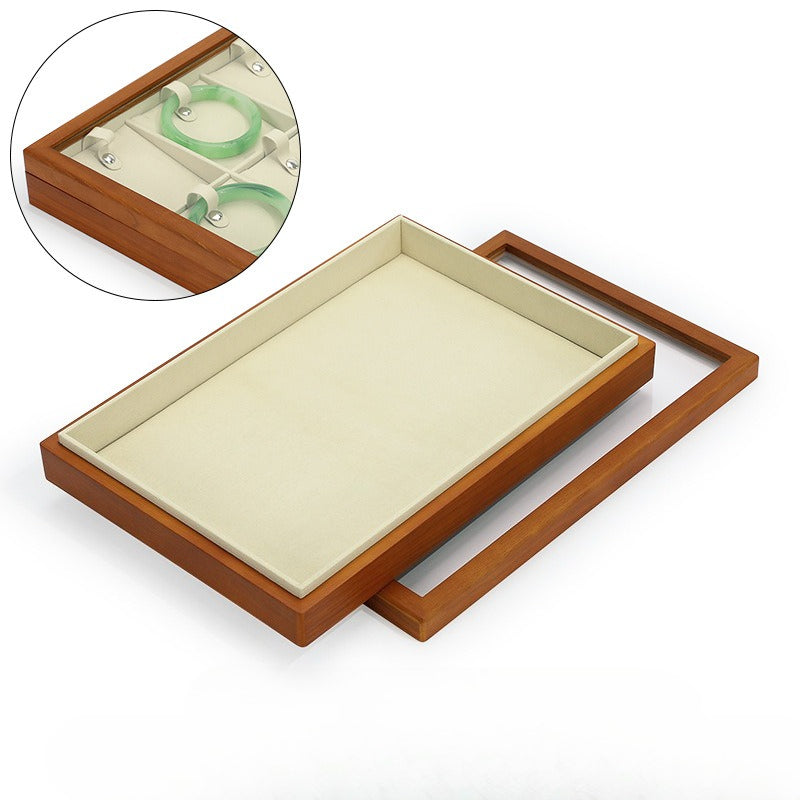 necklace display - Wooden Wood Display Tray Necklaces Rings C01609 product view 08