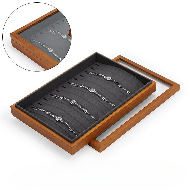 necklace display - Wooden Wood Display Tray Necklaces Rings C01609 product view 11