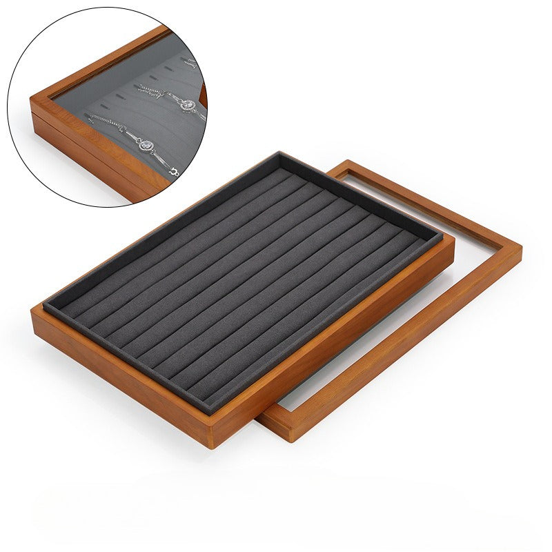 necklace display - Wooden Wood Display Tray Necklaces Rings C01609 product view 12