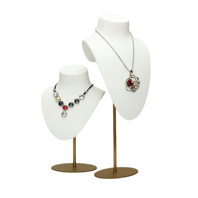 necklace display - White Metal Necklace Display Bust C00723 front view